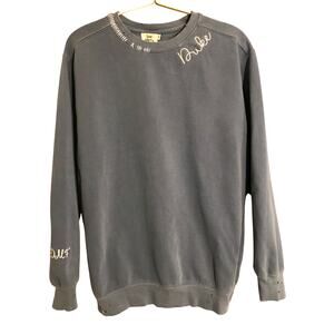 Duke Embroidered Distressed Crew Neck Sweatshirt Womens Small DDMF Blue Devils